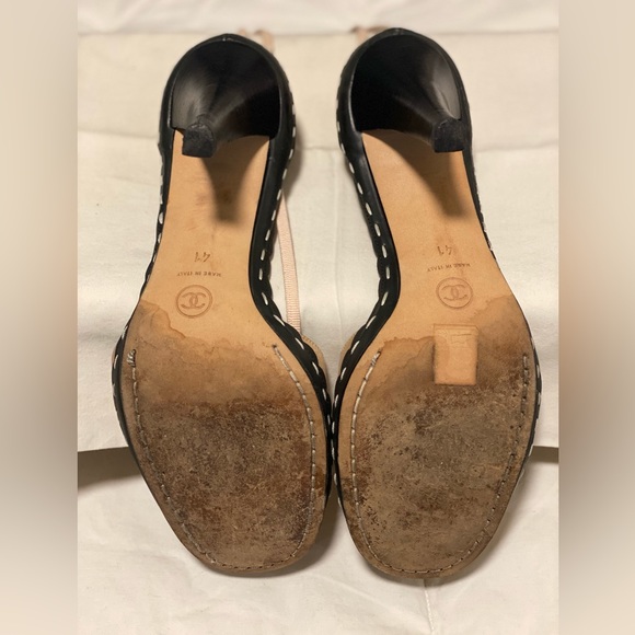 RARE FIND! Size 41/11. 2003 D’Orsay Interlocking CC Authentic Chanel Satin Pumps - Picture 12 of 12